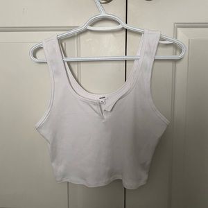 garage white cropped tank